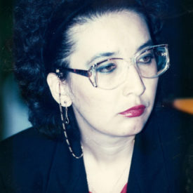 Leïla Beketova, directrice de la chaîne de télévision TAN, Almaty, 1991.
